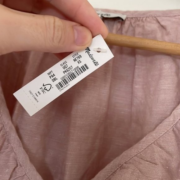 MADEWELL Linen-Blend Lorelei Mini Dress sz XS - Picture 7 of 7